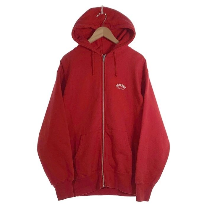SUPREME シュプリーム アーチロゴ ジップアップ フーディー パーカー レッド カナダ製 オールド Size XL