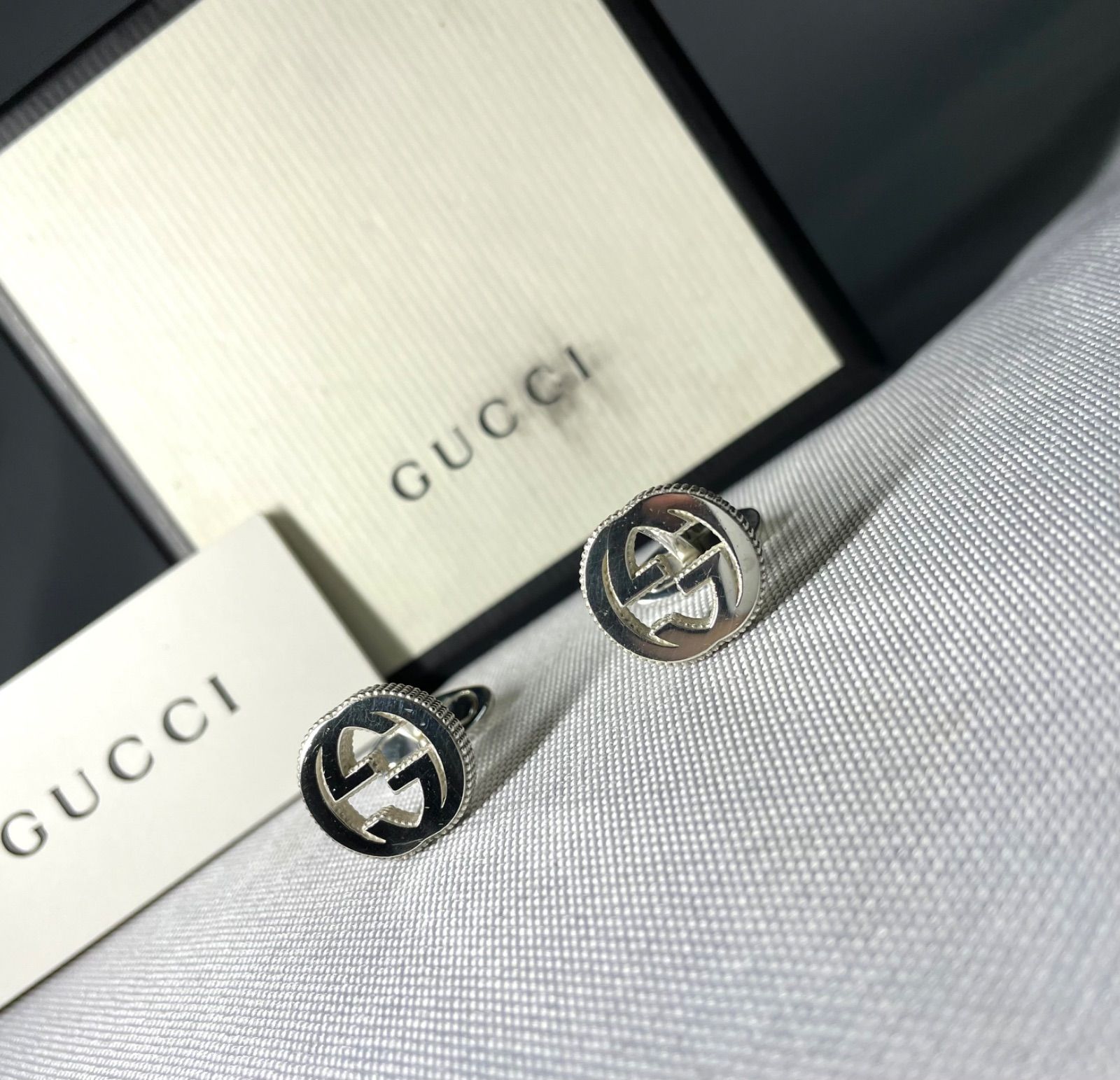 希少 GUCCI グッチ インターロッキングG GG ロゴデザイン スターリング
