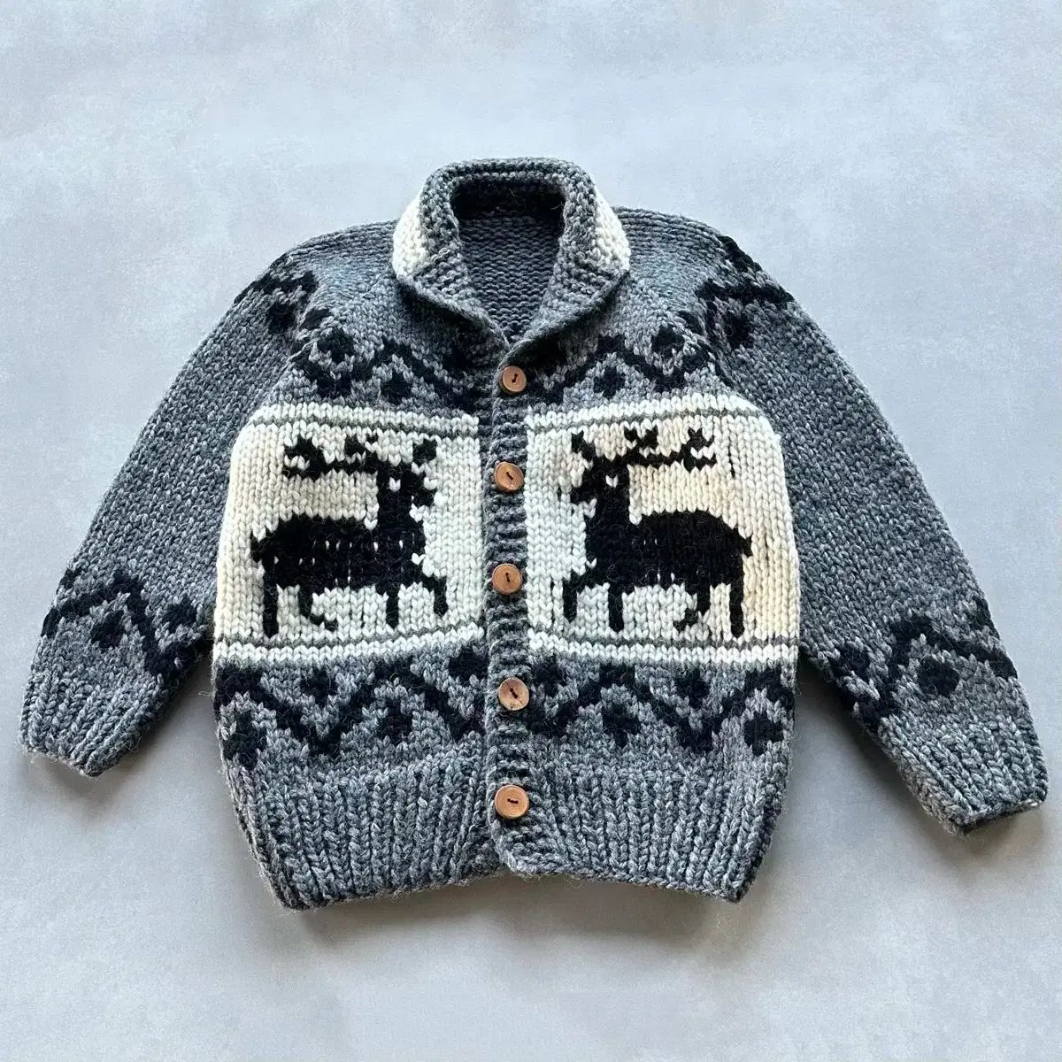 M ヴィンテージ ハンドメイド カウチンセーター ニット カーディガン 