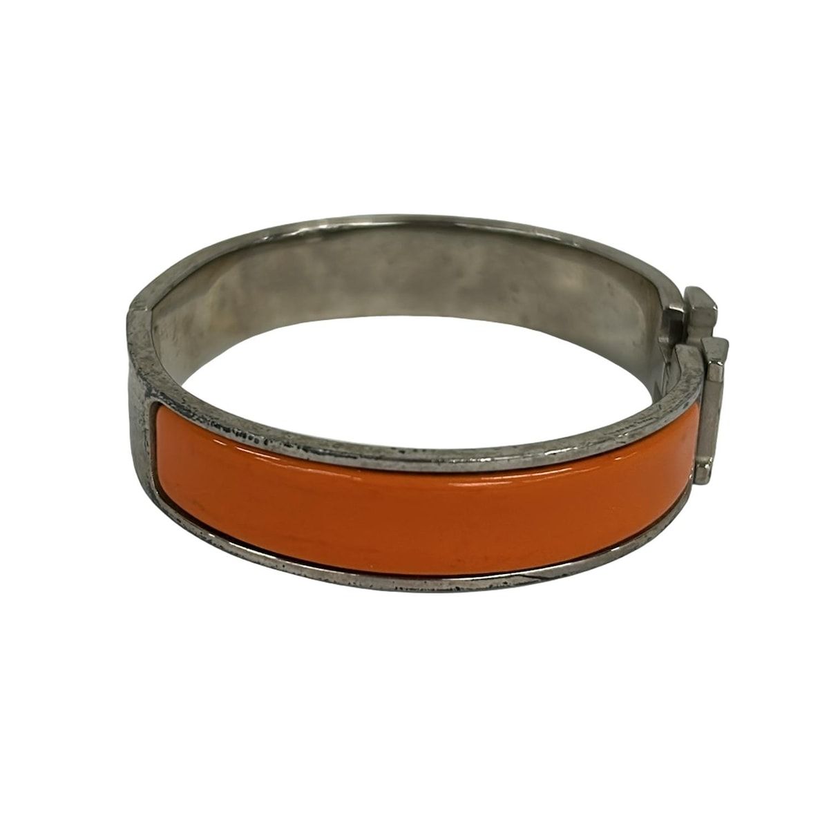 HERMES(エルメス) バングル クリックH オレンジ×シルバー 人気