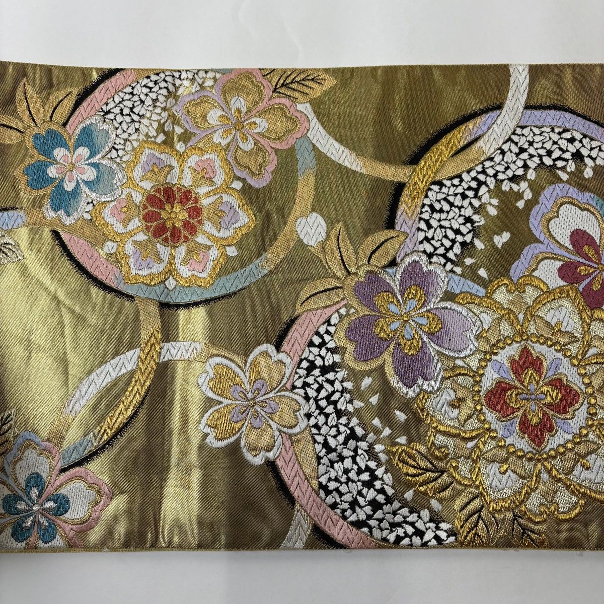 袋帯 秀品 華文 桜 金銀糸 箔 金色 六通 正絹 【中古】 - メルカリ 袋帯 秀品 華文 桜 金銀糸 箔 金色 六通 正絹 【中古】 - メルカリ