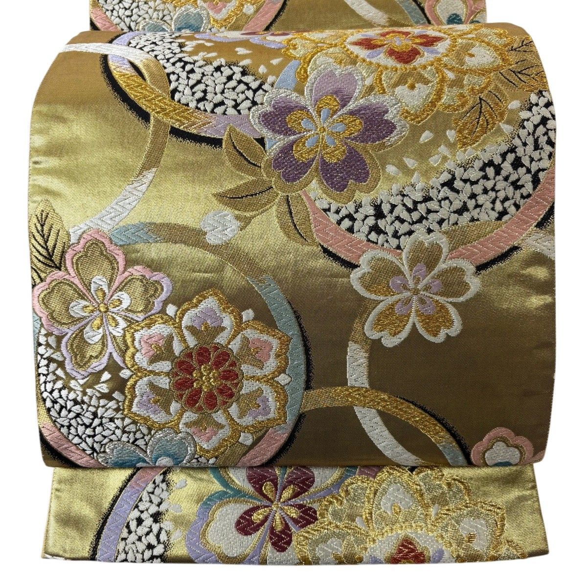 袋帯 秀品 華文 桜 金銀糸 箔 金色 六通 正絹 【中古】 - メルカリ 袋帯 秀品 華文 桜 金銀糸 箔 金色 六通 正絹 【中古】 - メルカリ