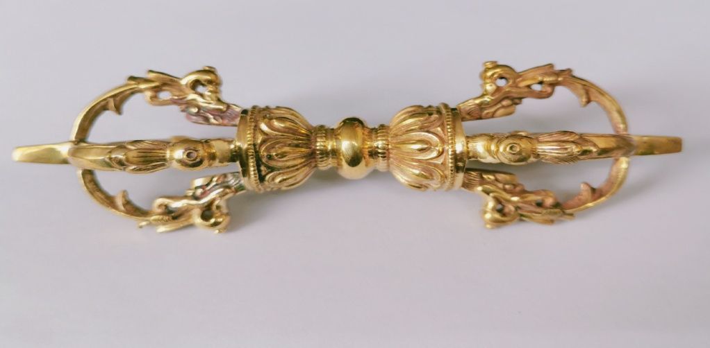 チベット密教法器 五鈷杵 金剛杵 仏教法具 真鍮製 vajra 13.5cm 【公式