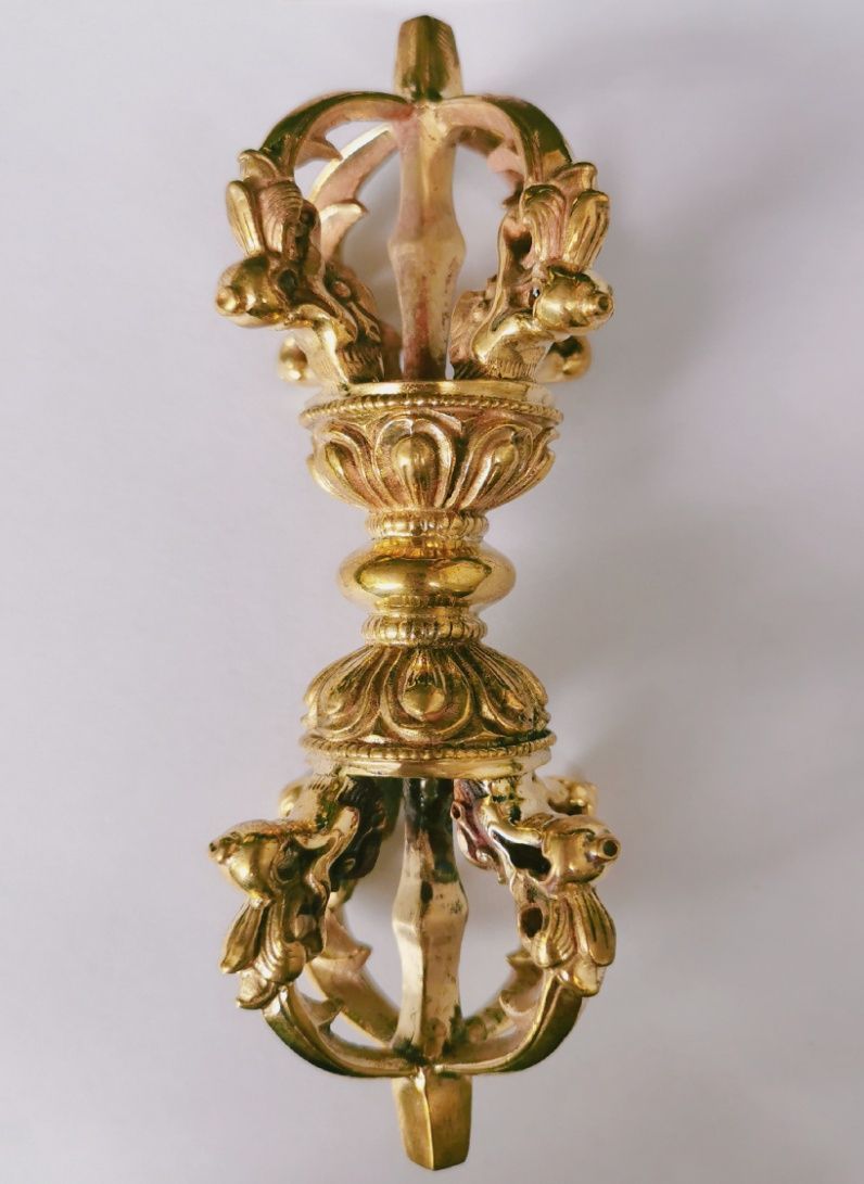 チベット密教法器 五鈷杵 金剛杵 仏教法具 真鍮製 vajra 13.5cm 【公式