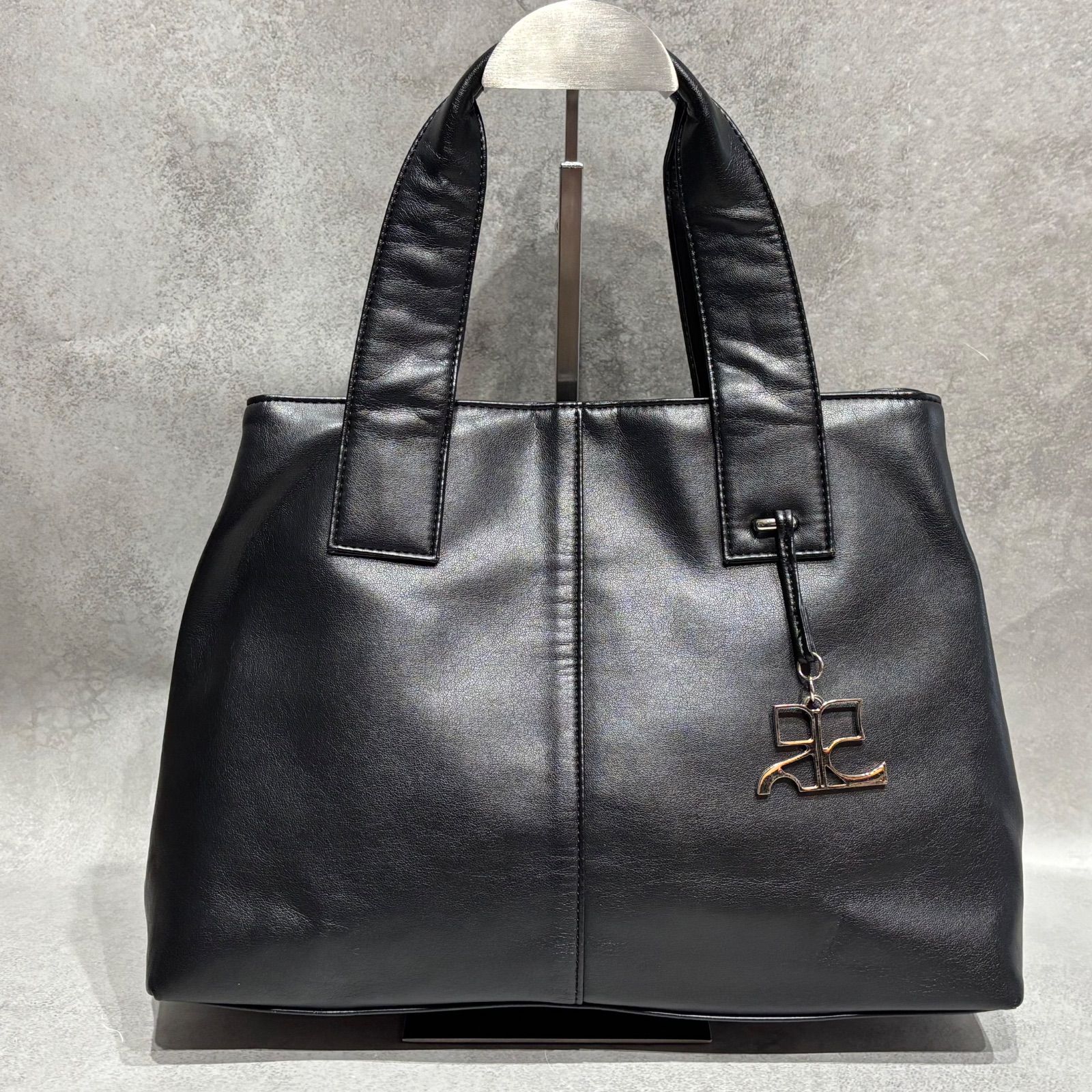 Courrèges クレージュ バッグ ハンドバッグ レザー ブラック 黒 