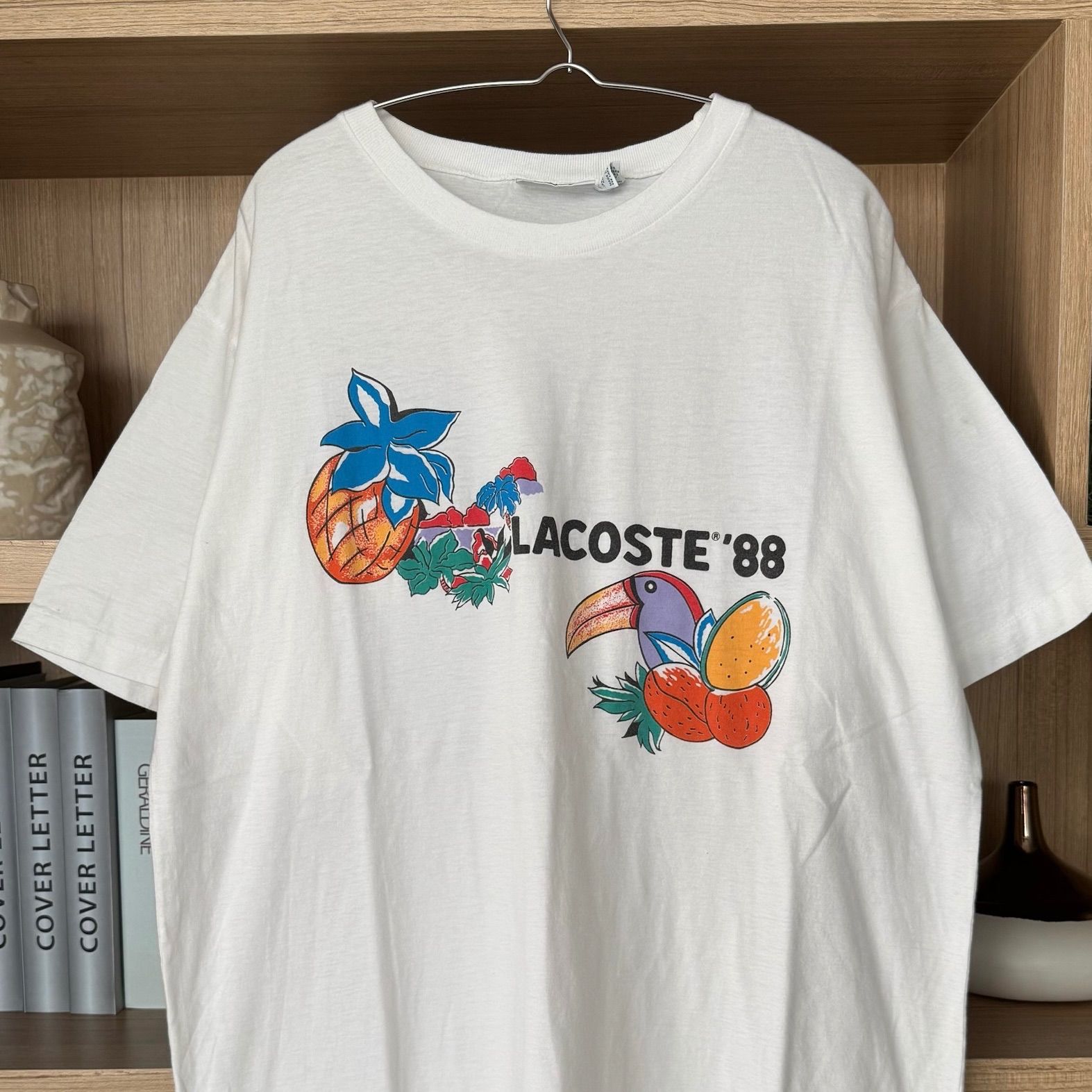 80s 90s IZOD LACOSTE トロピカル 鳥 グラフィックTシャツ USA製 
