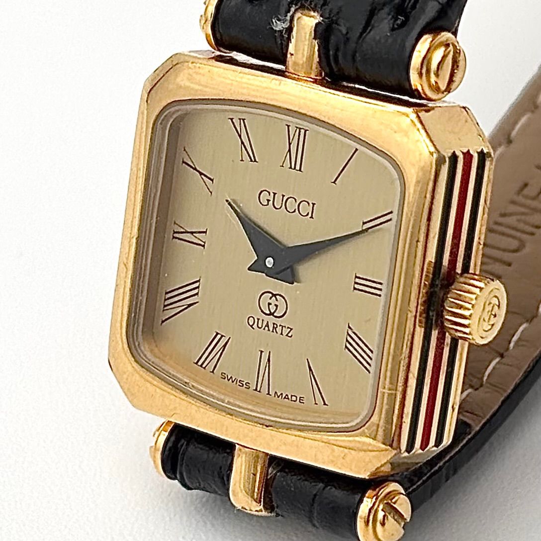 美品⭐️GUCCI 111L スチール 腕時計 クォーツ スクエア 稼動品 【公式