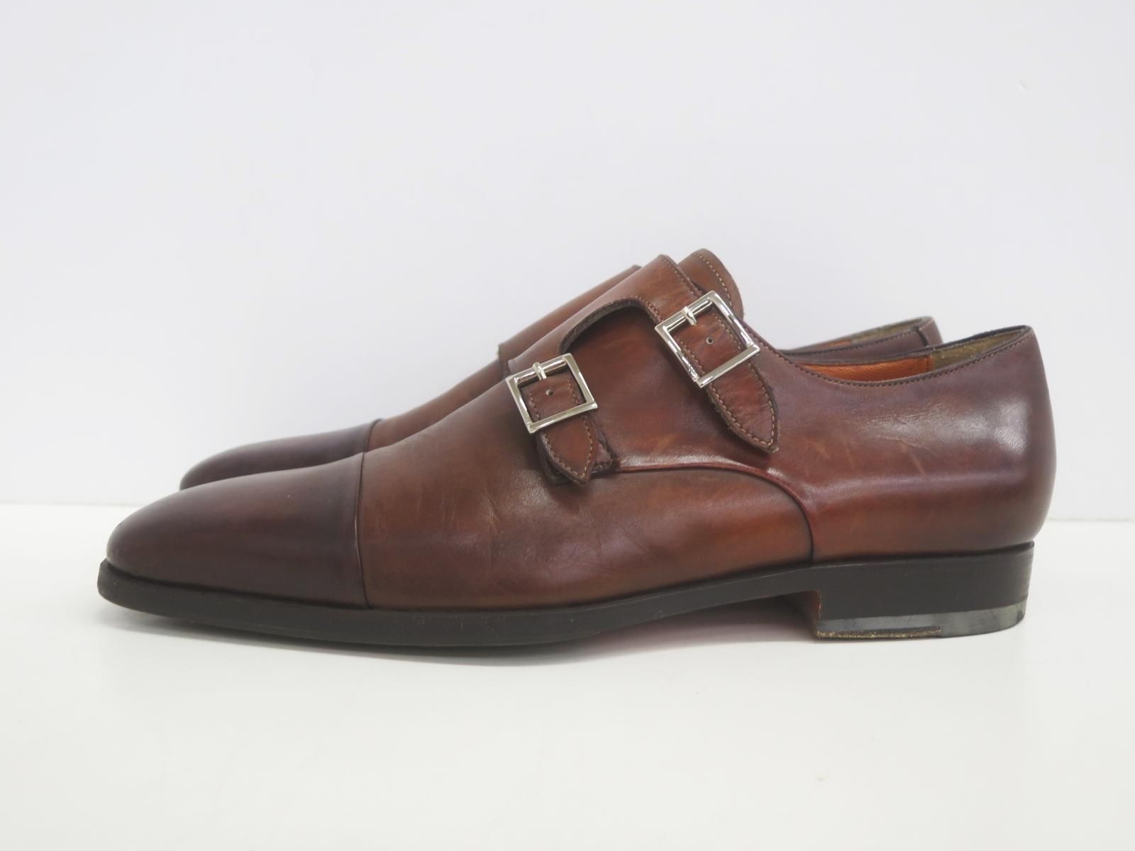 ☆5556☆SANTONI サントーニ 7508 レザー ダブルモンクシューズ UK5