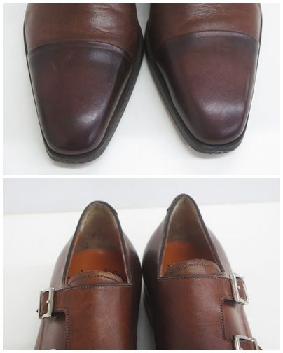 ☆5556☆SANTONI サントーニ 7508 レザー ダブルモンクシューズ UK5