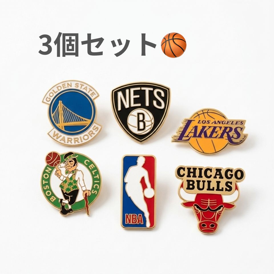 3個セット】NBA チーム ピンバッジ - メルカリ
