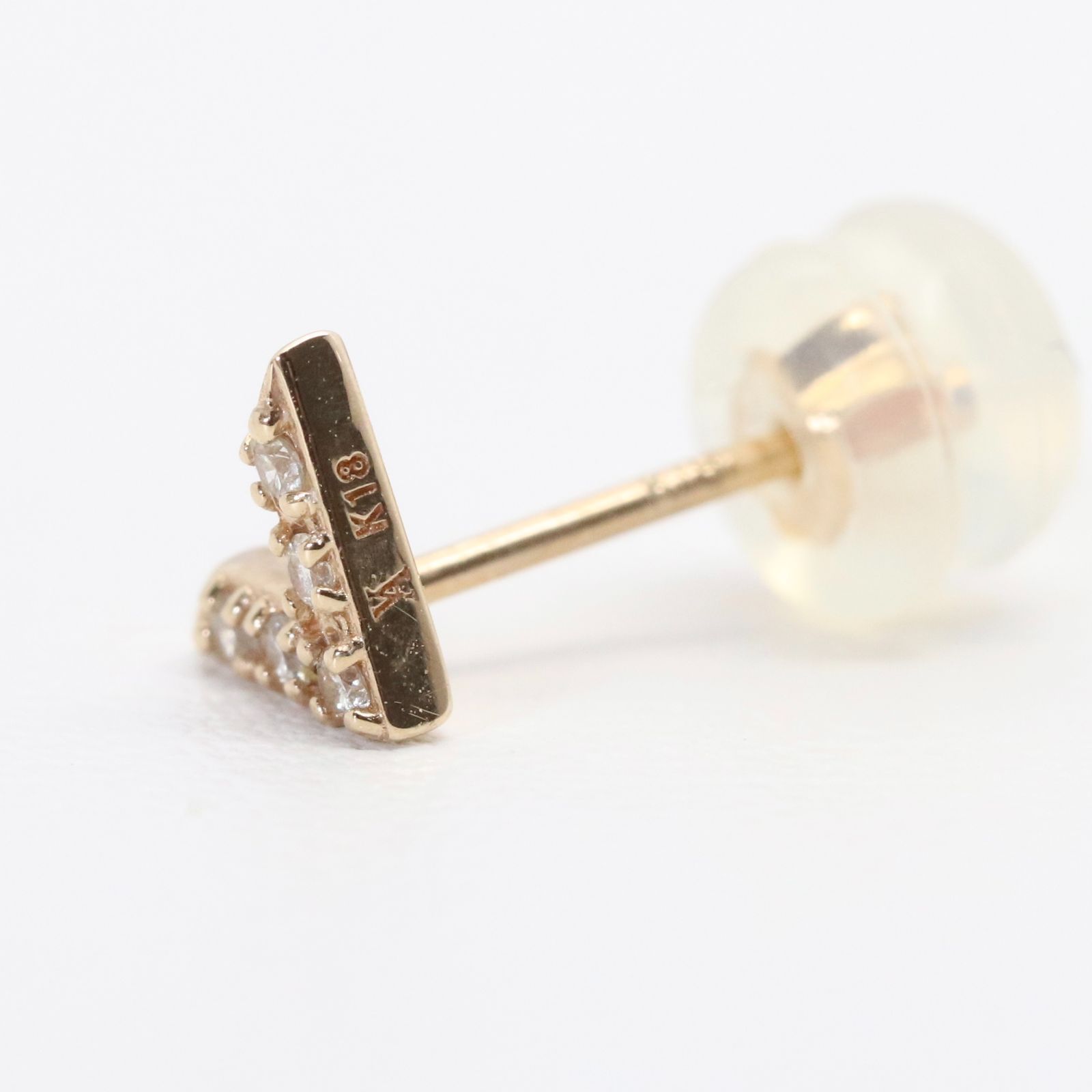 美品 ヴァンドーム青山 ダイヤモンド Vモチーフ K18 ピアス/24-160S 