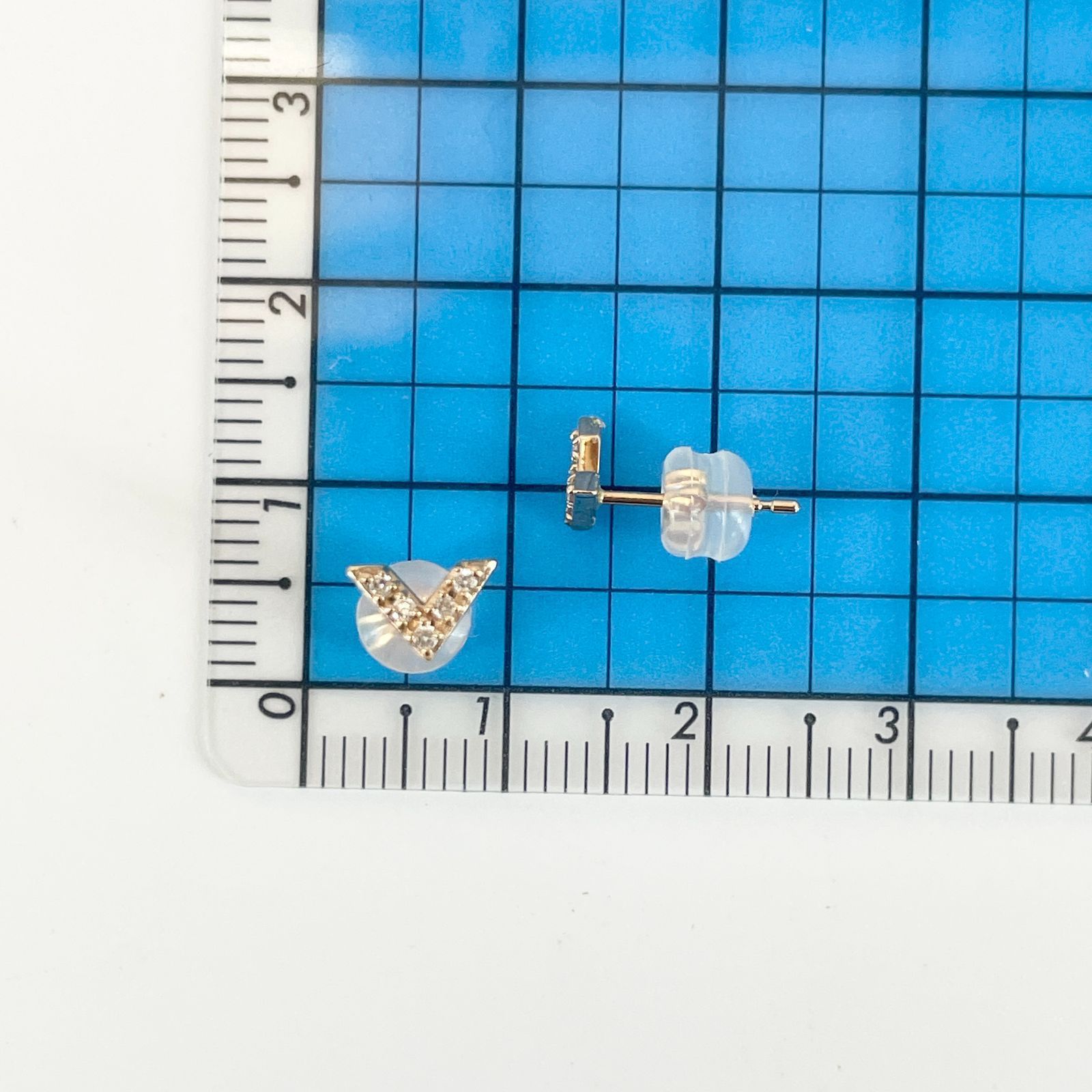 美品 ヴァンドーム青山 ダイヤモンド Vモチーフ K18 ピアス/24-160S 