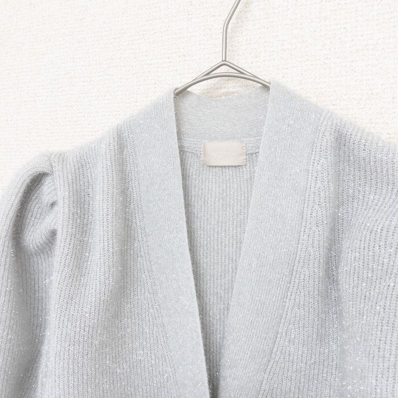 cygne シーニュ Clarisse カーディガン ラメ ニット 半袖 パフスリーブ