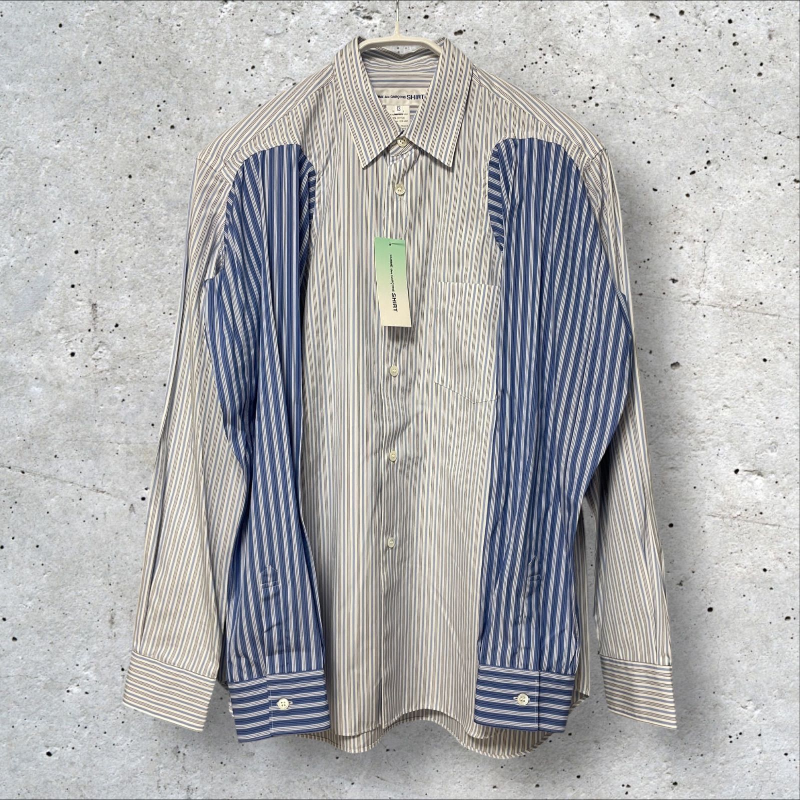 定価:108900円 COMME des GARCONS SHIRT 4本袖ストライプシャツ FP 