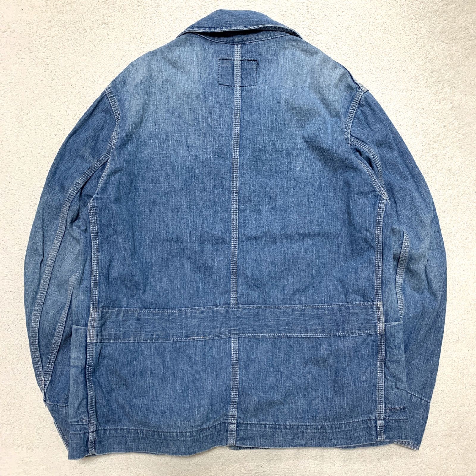 KATO AAA 日本 デニム カバーオール M インディゴ ワーク ジャケット KATO' / AAA カバーオール デニムジャケット ワークジャケット メタル