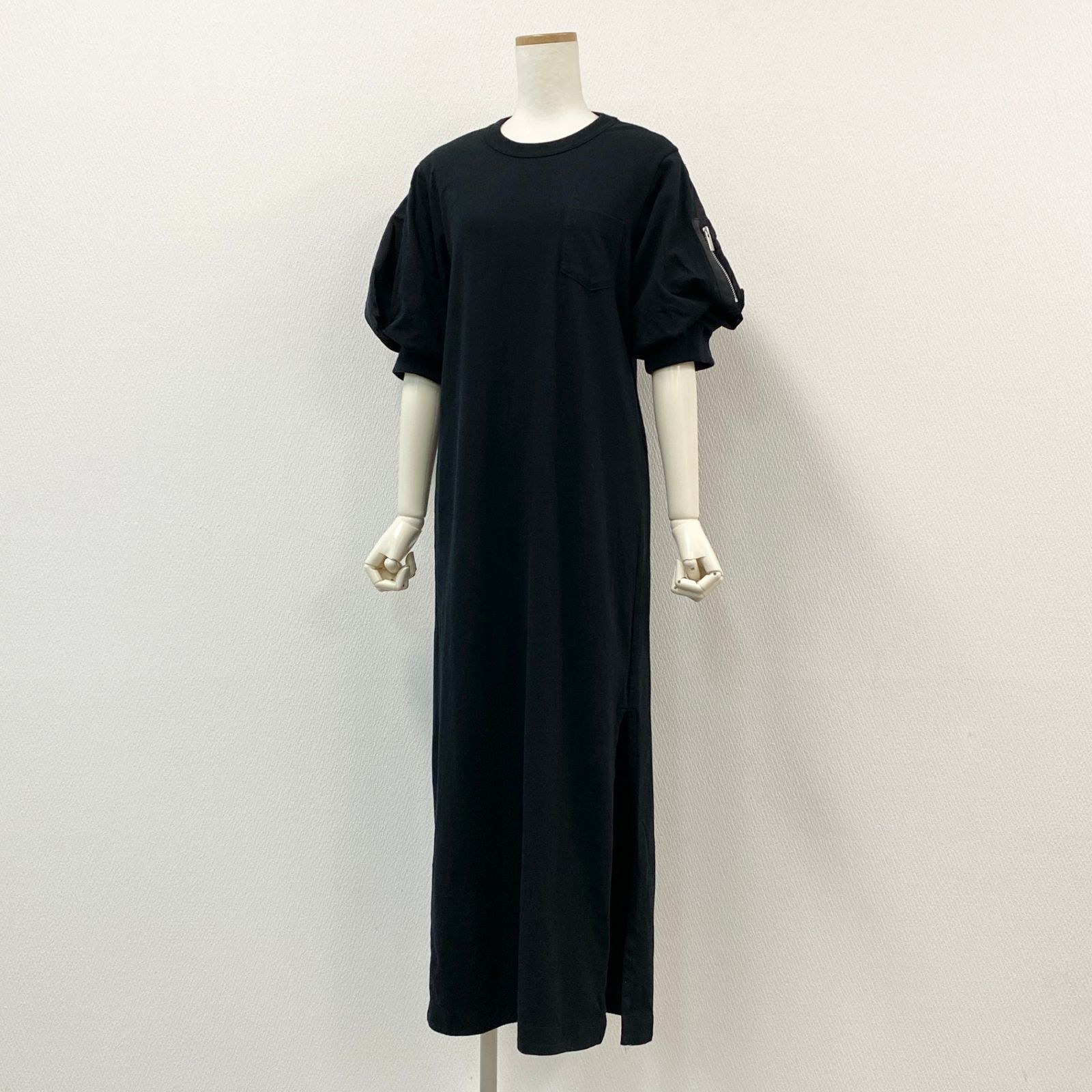 16h9《美品》sacai サカイ ナイロンツイル ジャージワンピース ロング 