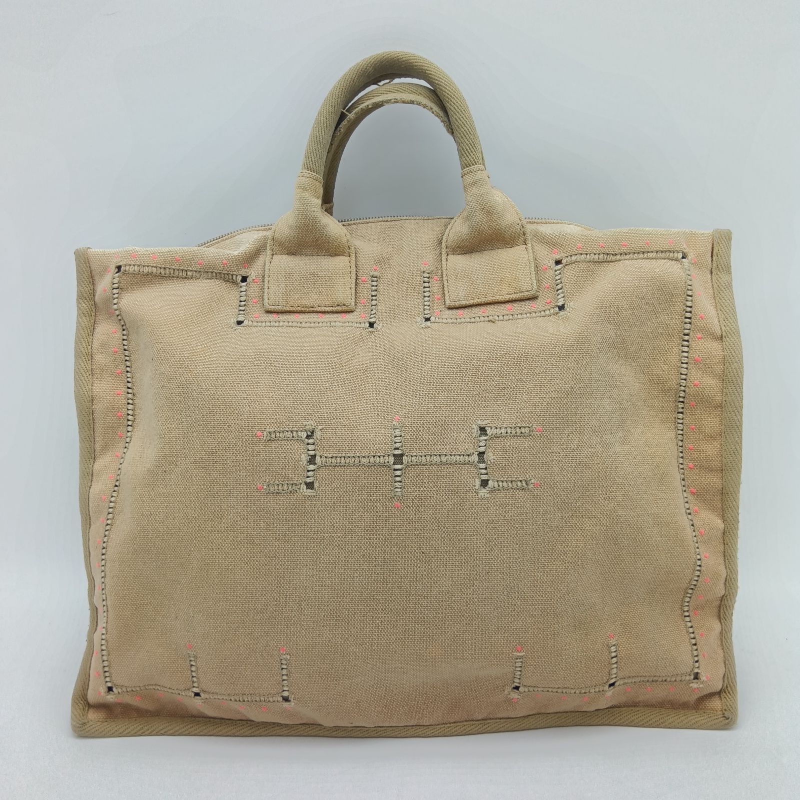 ISSEY MIYAKE イッセイミヤケ トートバッグ ベージュ コットン