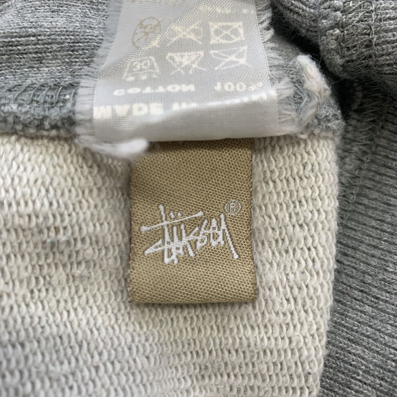 STUSSY パーカー スウェット フーディー ロゴ コットン100％ M グレー 