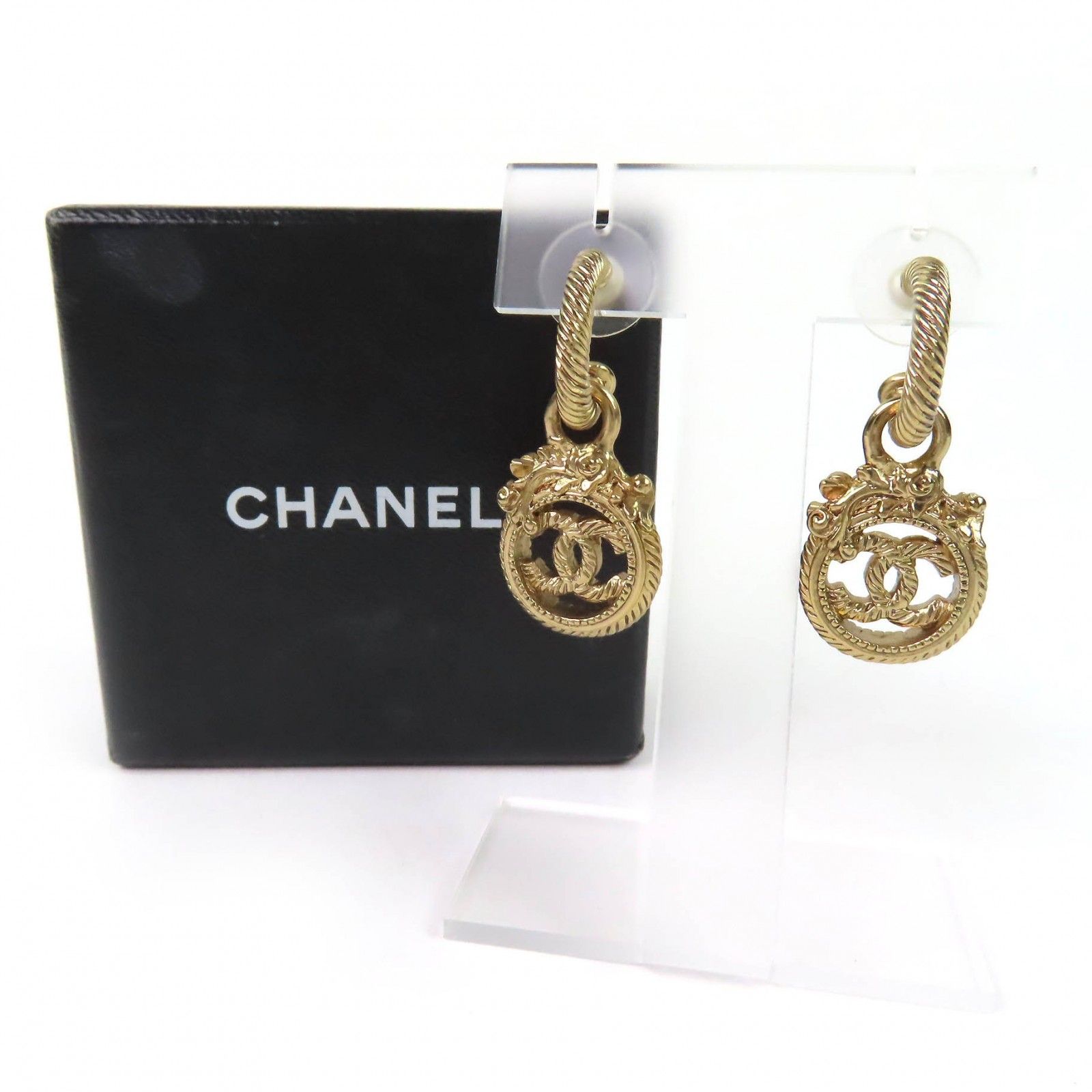 CHANEL　スウィング　ココマーク　ピアス　ヴィンテージ　ロープツイスト 極美品△CHANEL シャネル ヴィンテージ 05A ココマーク ロープツイスト