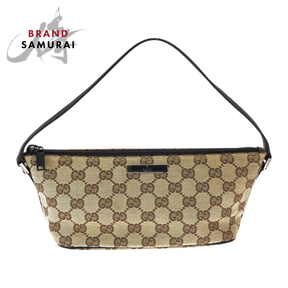 GUCCI - GUCCI グッチ ブラウン ベージュ シルバー金具 GGキャンバス 