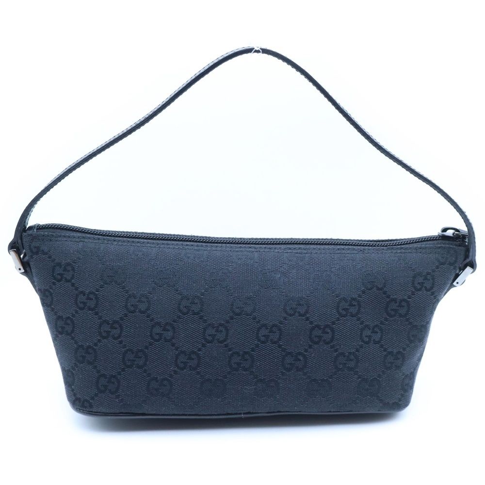 GUCCI (グッチ) GGキャンバス レザー切替ハンドバッグ ブラック 07198
