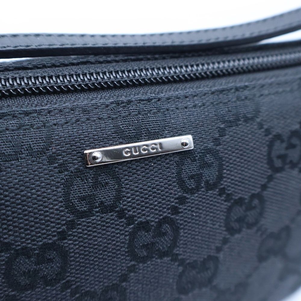 GUCCI (グッチ) GGキャンバス レザー切替ハンドバッグ ブラック 07198