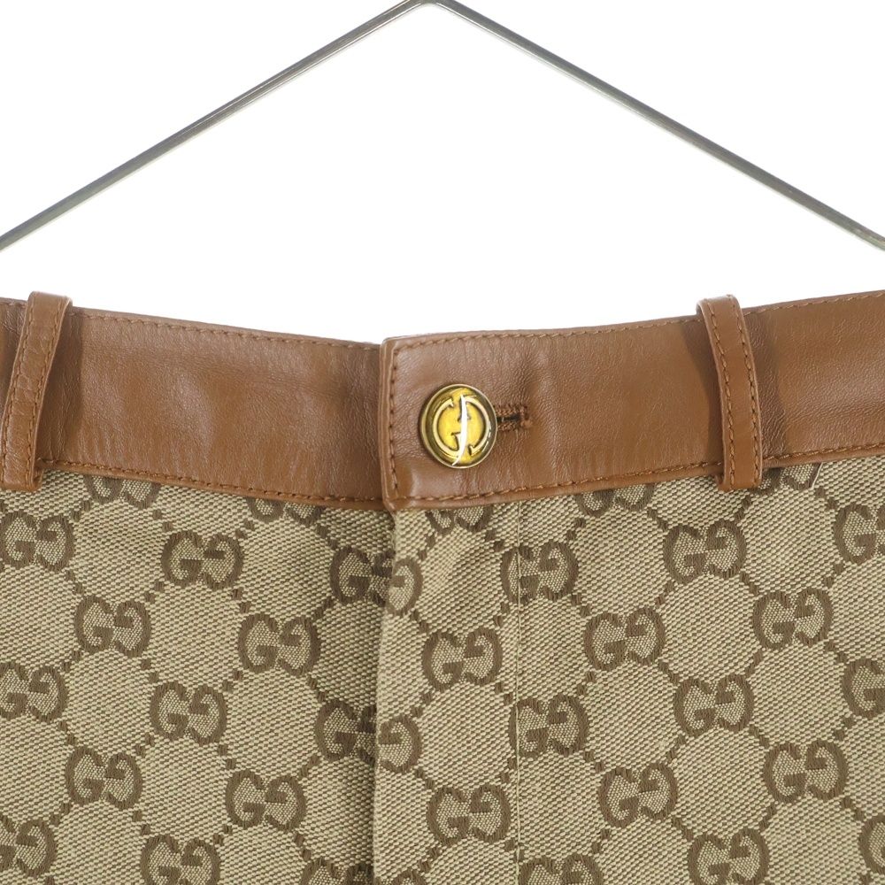 GUCCI (グッチ) GGキャンバス レザー ハーフ ショートパンツ ショーツ