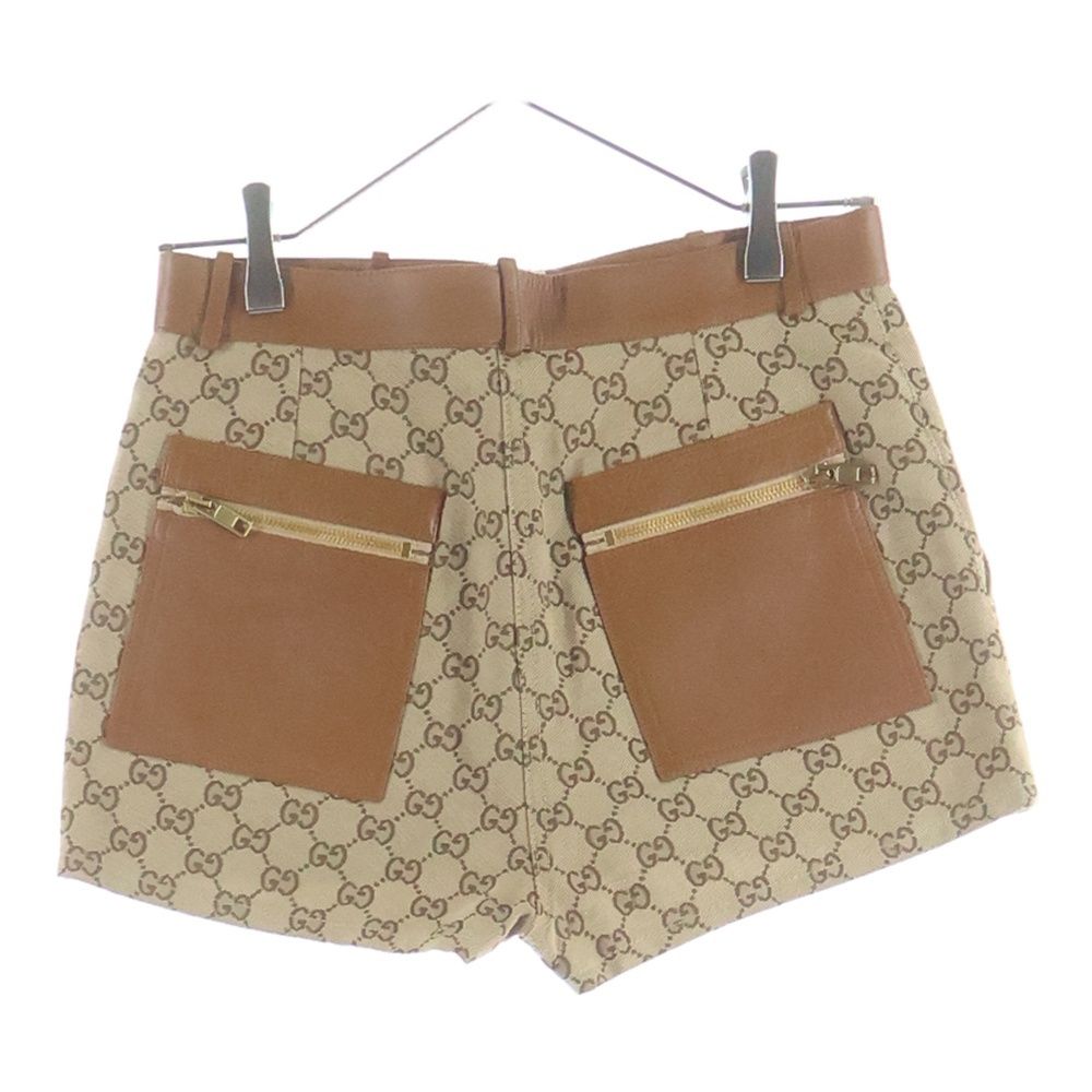 GUCCI (グッチ) GGキャンバス レザー ハーフ ショートパンツ ショーツ