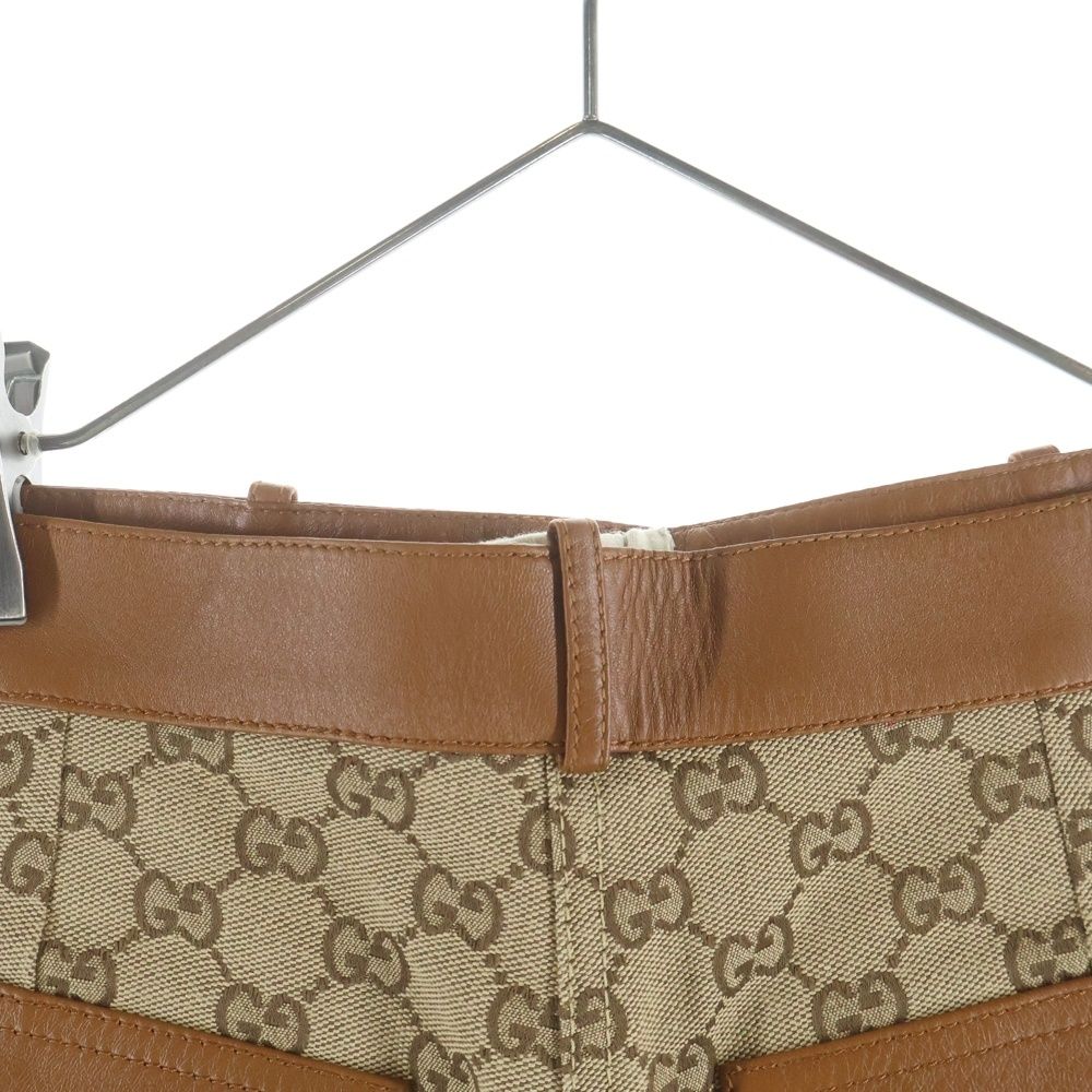 GUCCI (グッチ) GGキャンバス レザー ハーフ ショートパンツ ショーツ