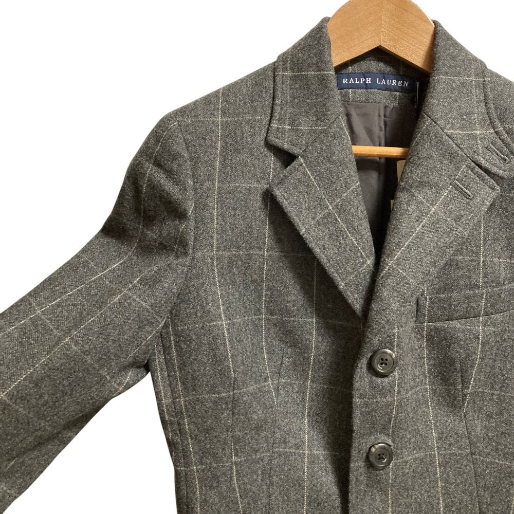 未使用 RALPH LAUREN ラルフローレン 格子柄 カシミヤブレンド ウール 