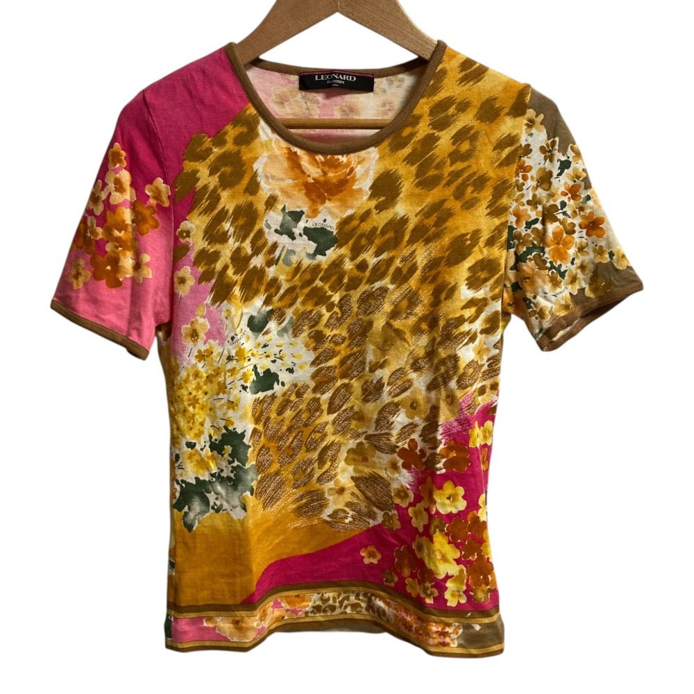 美品 LEONARD レオナール レオパード柄 シルクブレンド ニット