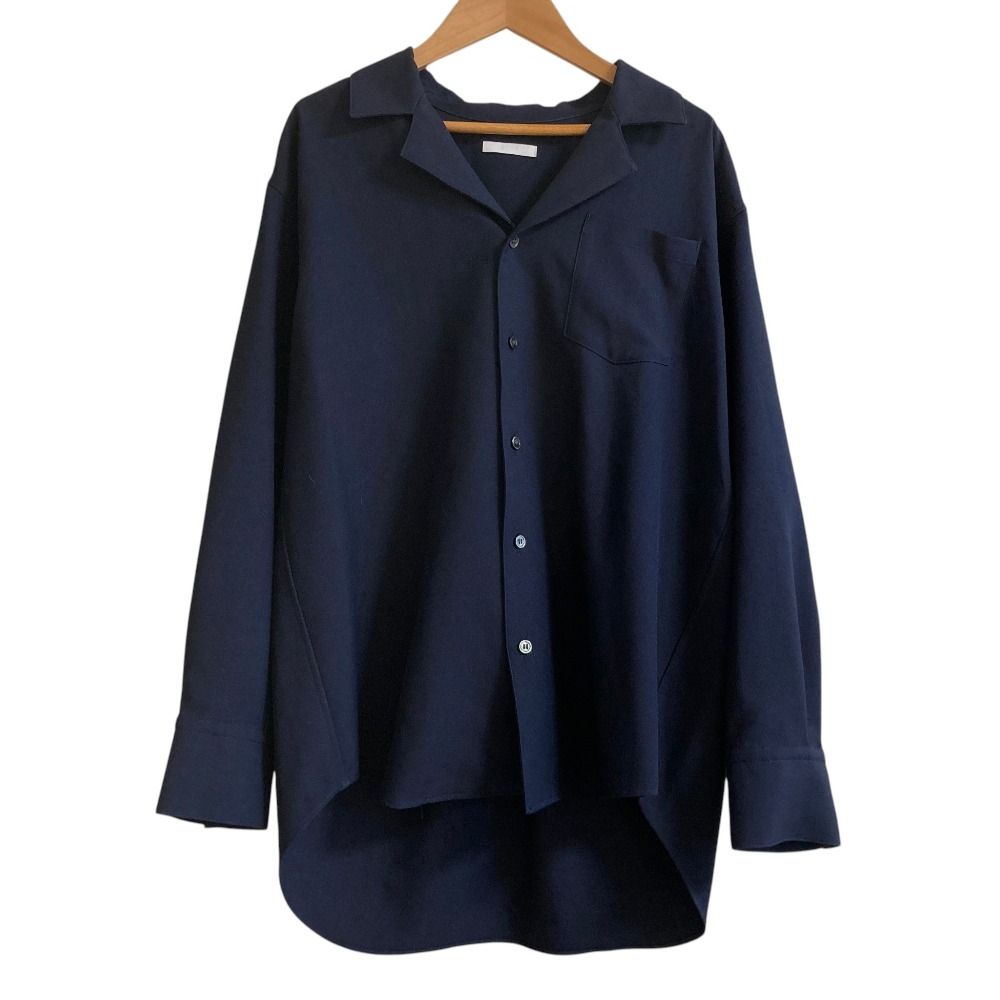 美品 ENOF イナフ ロングスリーブ オープンカラー チュニックシャツ 