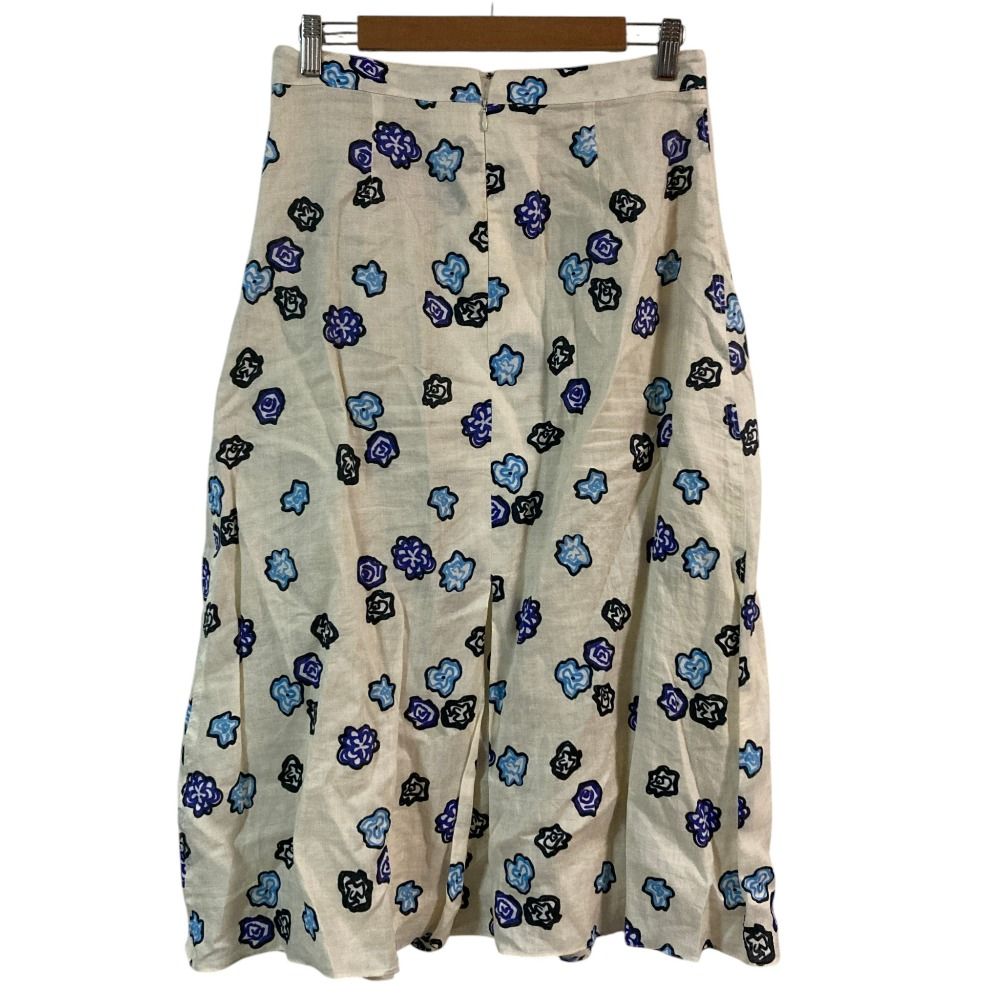 良品 MARNI マルニ フラワー プリント リネンスカート サイズ40 オフ