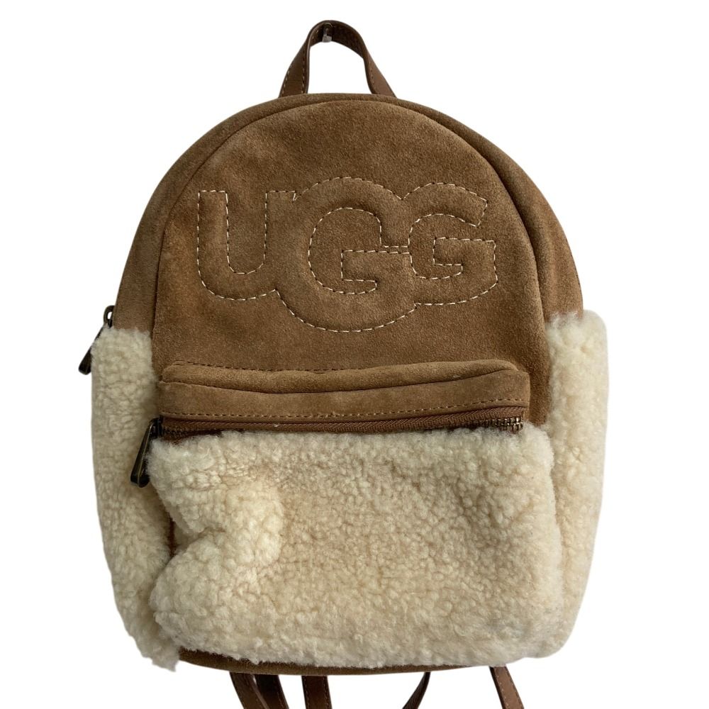 美品 UGG アグ ムートンミニリュック ブラウン ベージュ レディース 