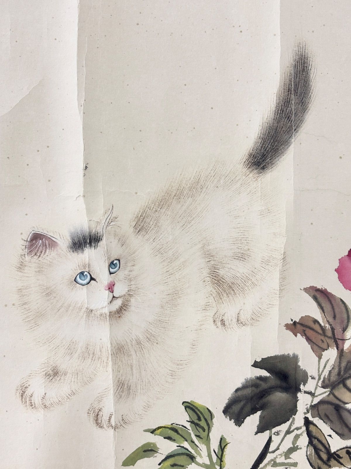 掛け軸 猫 このまま掛け軸にしたい 水墨画のような 枚 写っているのは