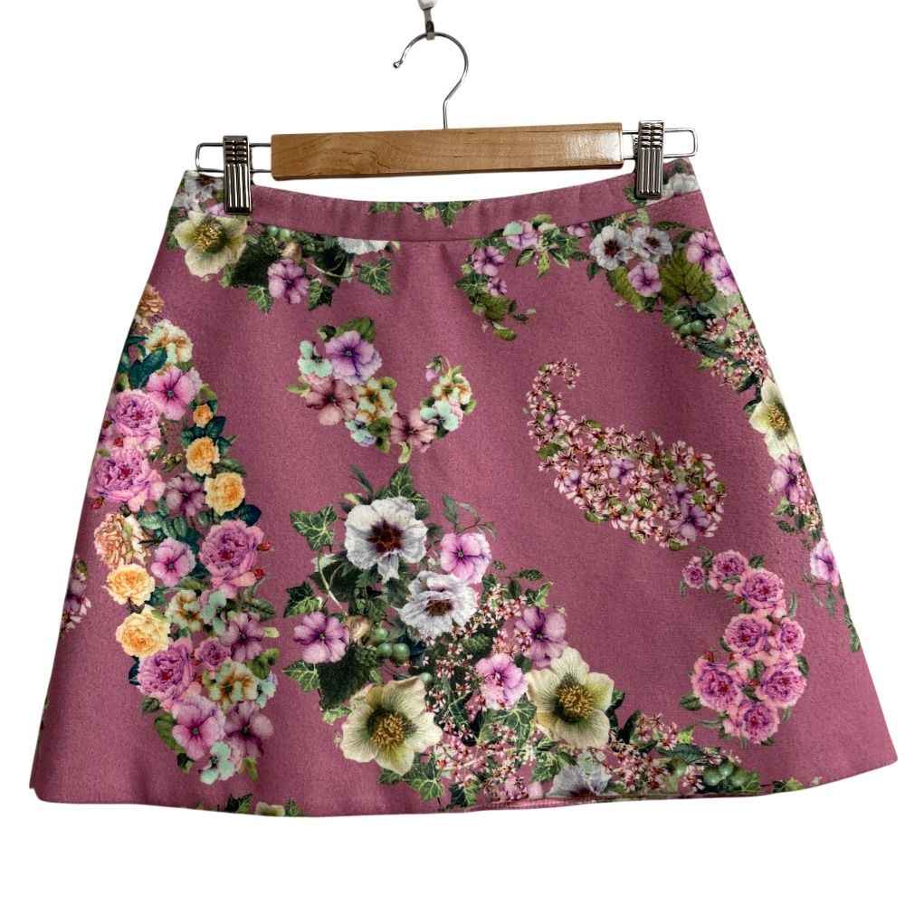 BLUMARINE ブルーガール ブルマリン 花柄フラワー シルク スカート 美品 blugirl Blumarine ブルーガール ブルマリン フラワー転写