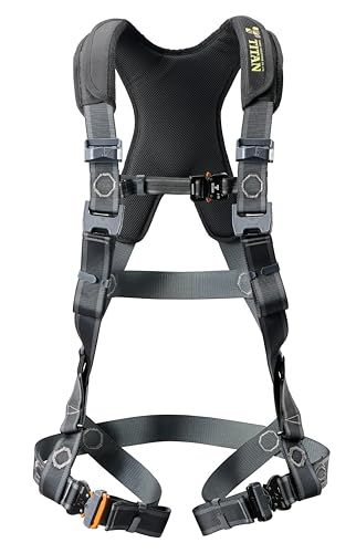 新品 タイタン(TITAN) フルハーネス墜落制止用器具[EASY Harness CROSS]CRH-10C-Lサイズ(腿V字・水平の中間仕様/緩み防止ワンタッチバックル採用/肩・背中クッション標準装備/スタッフバック付き/動き易さ・着心地の良さ重視/吊り姿