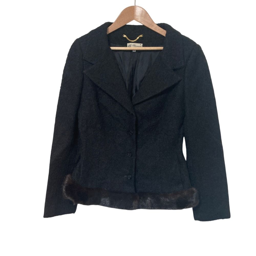 美品 BLUMARINE ブルマリン ミンクファートリム ジャケット ショート 