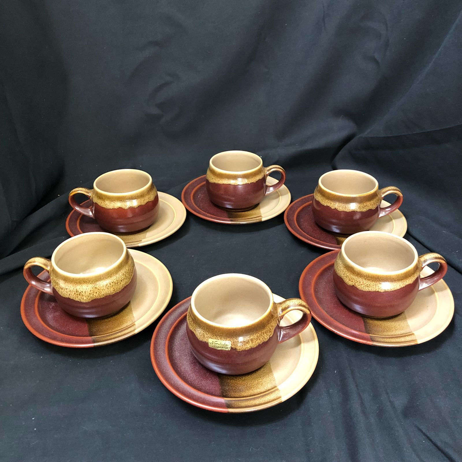 NORITAKE ノリタケ カップ・ソーサー フォークストーン 茶色・黄土色 