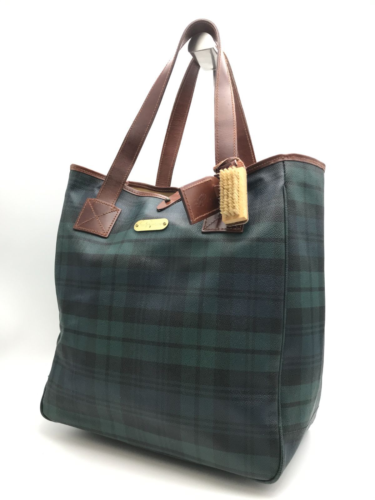 POLO RALPH LAUREN　ラルフローレン　トートバッグ　ミニブラシ付き　PVC　チェック柄　1249