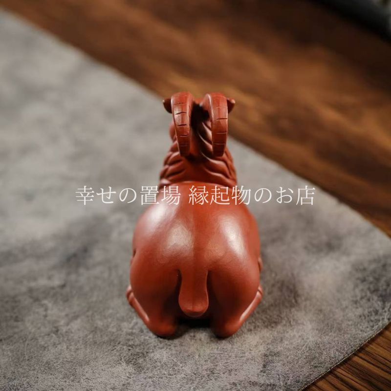 数量限定，低価】 やぎ 置物 風水 山羊 オブジェ 開運 インテリア 赤茶