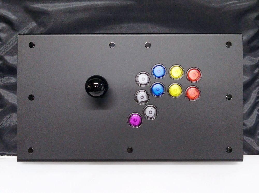 T【HY】【動作品】PUNK WORKSHOP PC用アーケードスティック FS-24 カスタム品 着脱式 レバー有り 24mm 10ボタン 格闘ゲーム アケコン[送料無料(一部地域を除く)]HY004