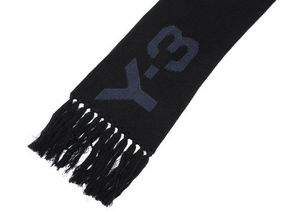 ワイスリーY-3 ロゴジャガードマフラー 黒紺 - メルカリ
