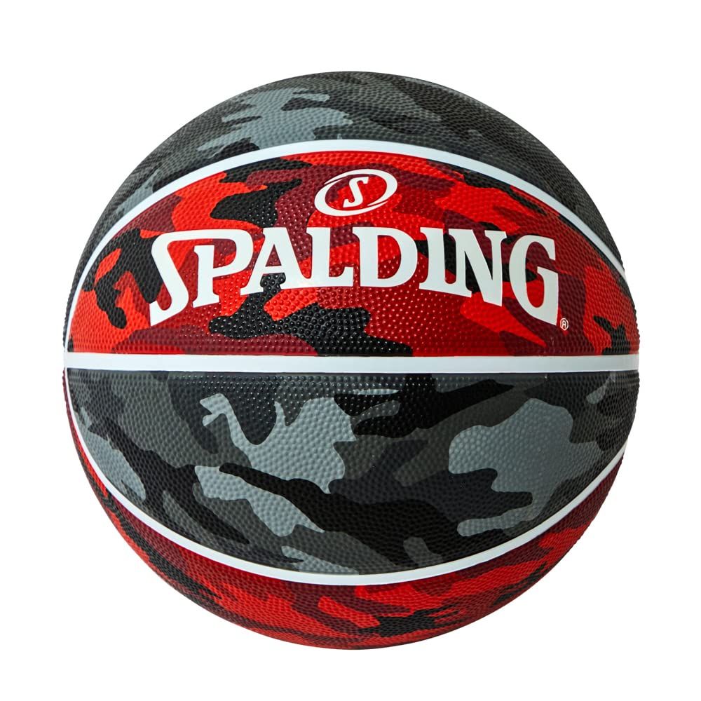 新品 SPALDING(スポルディング) バスケットボール マルチカモ レッド×グレー 7号球 ラバー 84-805J バスケ バスケットボール