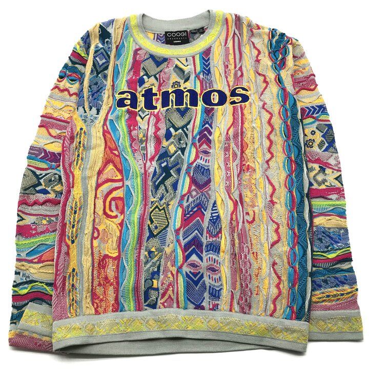 超美品 COOGI × atomos クージ × アトモス コラボ ニット マルチカラー Lサイズ 長袖 アパレル ファッション メンズ h819 超美品 COOGI × atomos クージ × アトモス コラボ ニット マルチカラー
