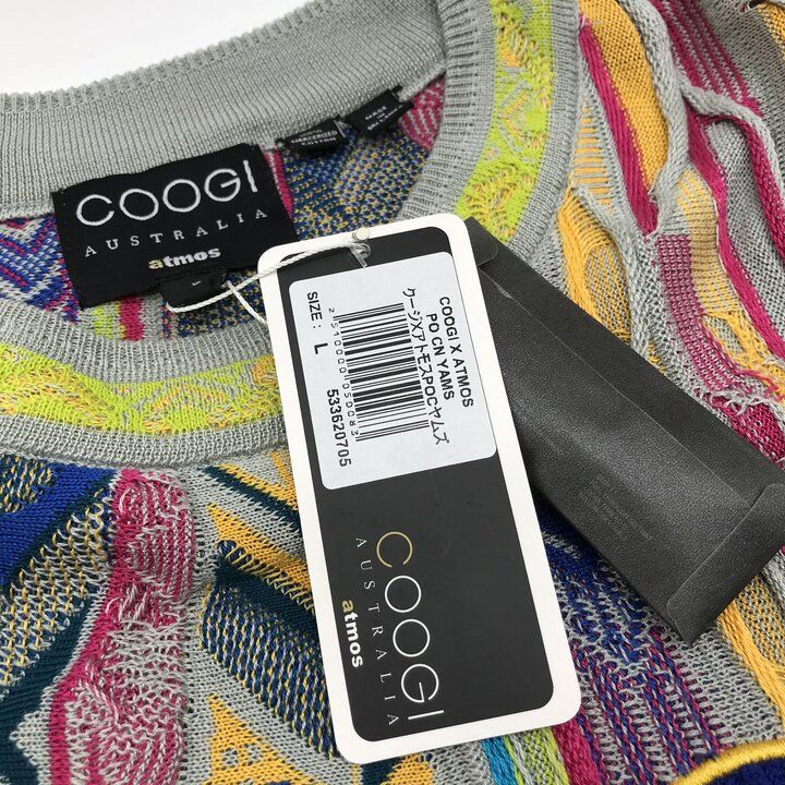 超美品 COOGI × atomos クージ × アトモス コラボ ニット マルチカラー Lサイズ 長袖 アパレル ファッション メンズ h819 超美品 COOGI × atomos クージ × アトモス コラボ ニット マルチカラー