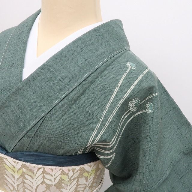 百華❀Y4724◇新品 夏着物 正絹 紗紬 仕付け糸付 手縫い仕立て 百華❀Y4724◇新品 夏着物 正絹 紗紬 仕付け糸付 手縫い仕立て