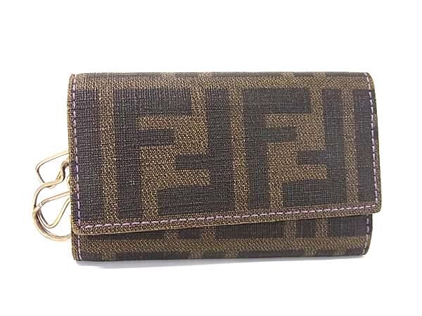 FENDI フェンディ ズッカ柄 PVC 6連 キーケース 鍵入れ メンズ