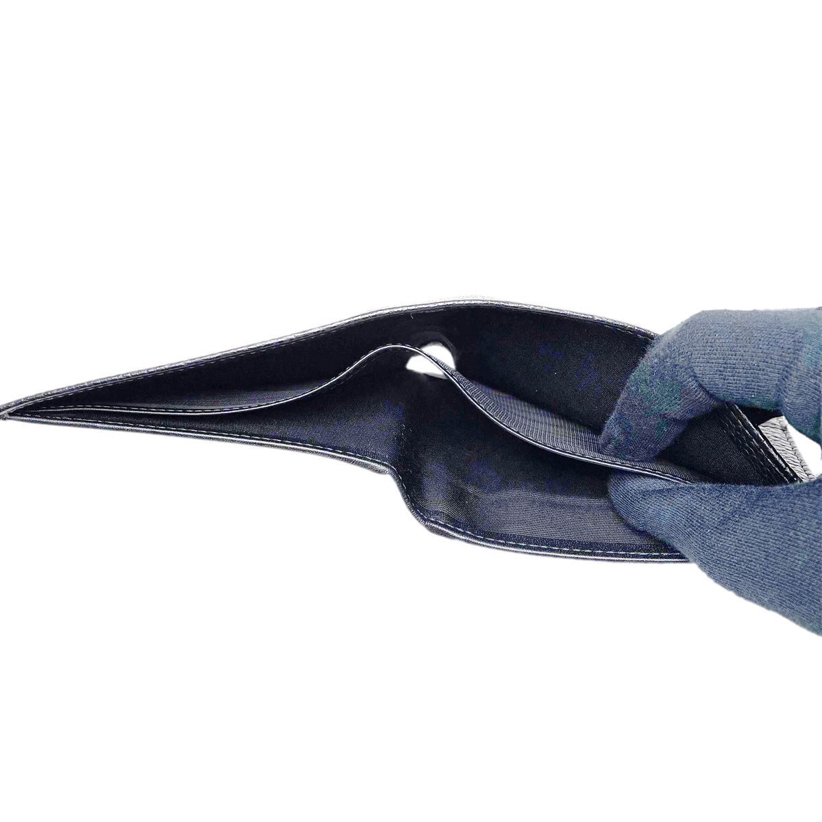 中古】 ブルガリ 二つ折り財布 財布 オクト ブラック レザー メンズ