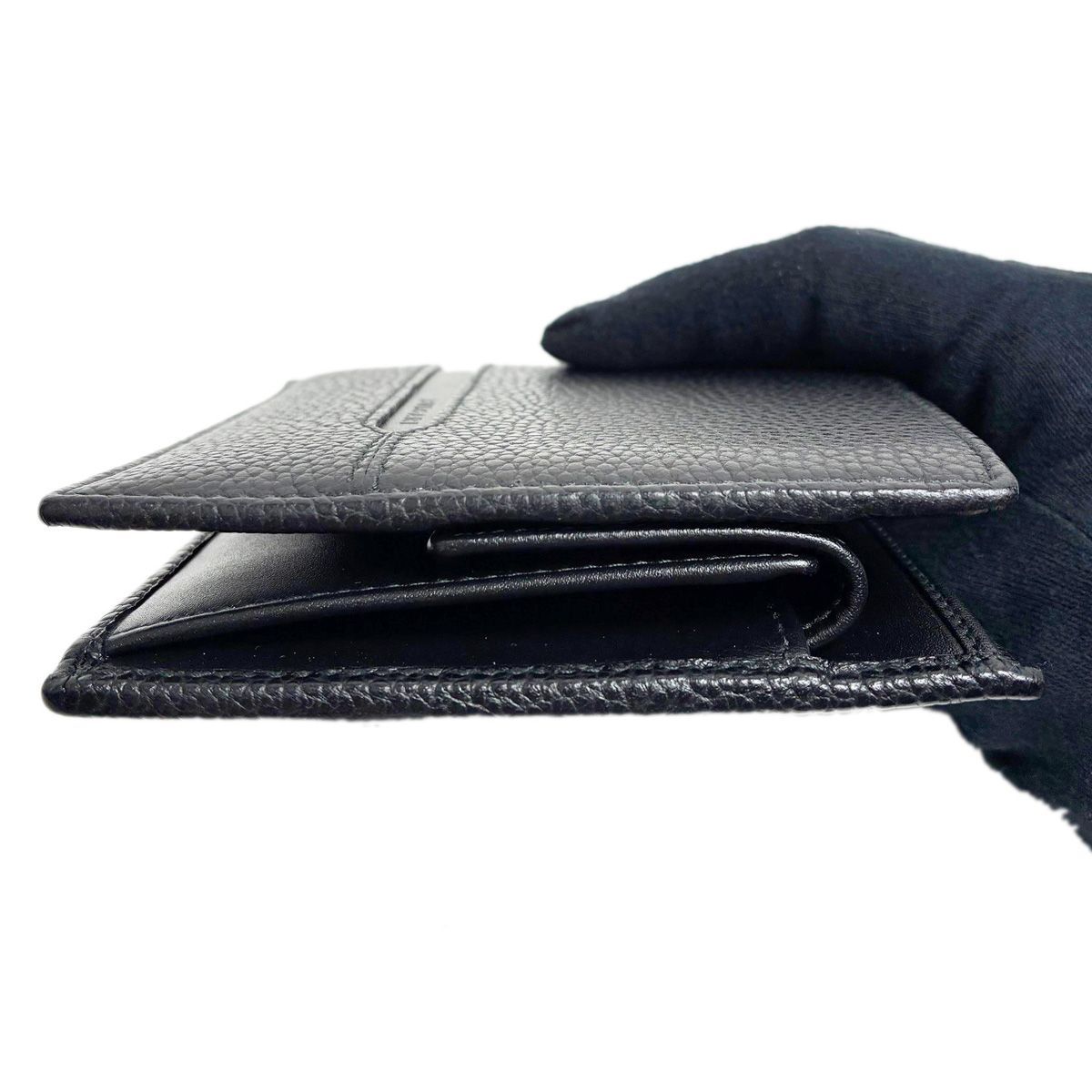 中古】 ブルガリ 二つ折り財布 財布 オクト ブラック レザー メンズ